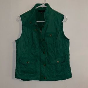 Green Talbots Quilted Vest, SIZE MEDIUM